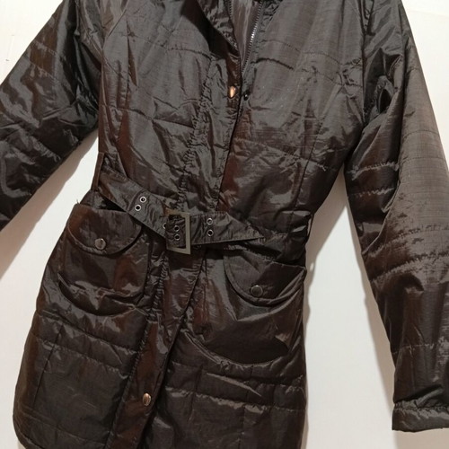 Jacket size M, like new, brown, belt included