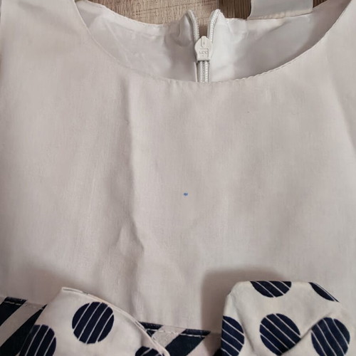Matoufrance dress used, size 104 cm, white and blue