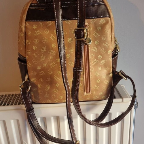 Cream Bear backpack like new, beige with bear design