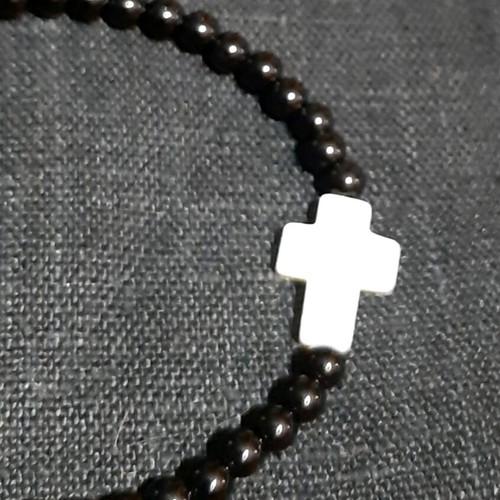 Coco bracelet new with onyx semiprecious stone, pearl and silver 925