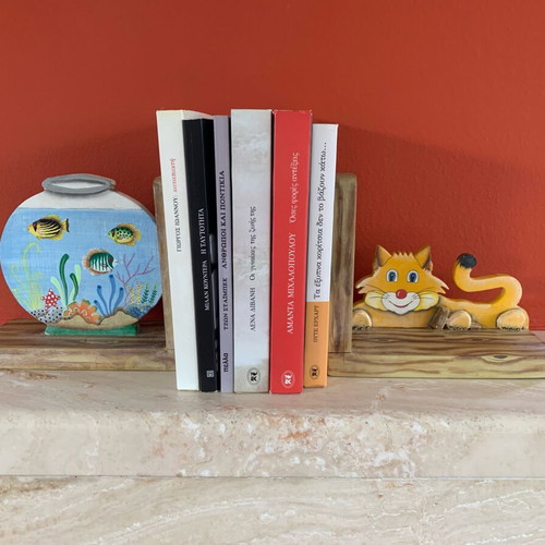 Wooden bookholders new, handpainted and handcarved