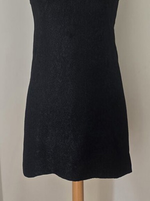 Vintage dress handmade unfinished jacquard fabric size S like new