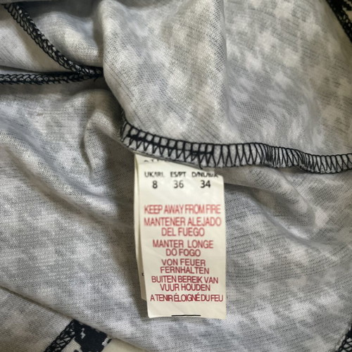 Peplum blouse Promise houndstooth black and white size XS like new