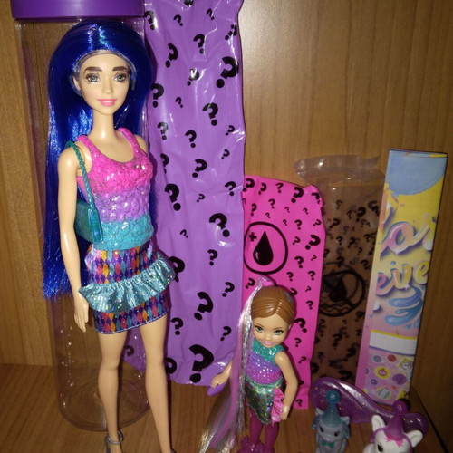 Mattel Barbie Chelsea Color Reveal Holiday Surprise Party playset used