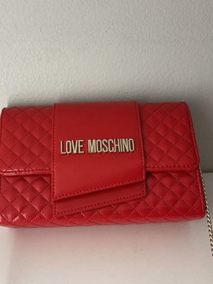 Τσαντάκι χιαστί Moschino καινούργιο, κόκκινο με αλυσίδα