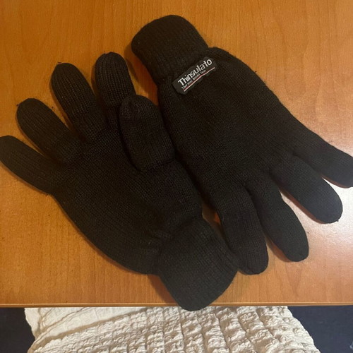 Thinsulato wool gloves black large new