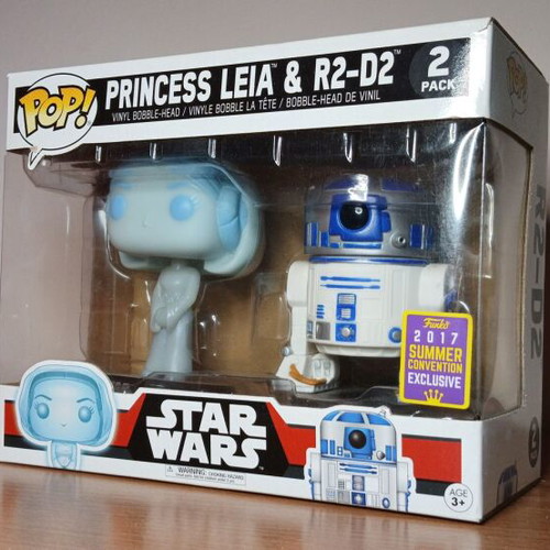 Funko Pop! Princess Leia & R2-D2 2-Pack 2017 SC Exclusive like new
