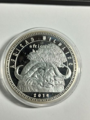 Zambia 1000 Kwacha 2014 African Wildlife african buffalo silver plated new, uncirculated in capsule