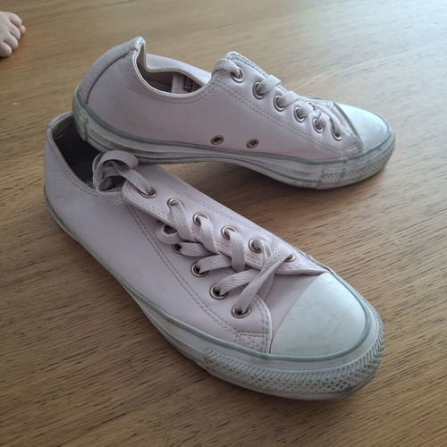 Converse All Star Baby Pink Leather Sneakers Size 40 Like New