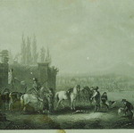 Old lithograph engraving 17x13 cm