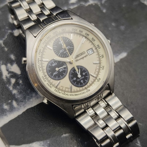 Seiko 7T32-7C60 "Panda" Alarm Chronograph watch, vintage 1996