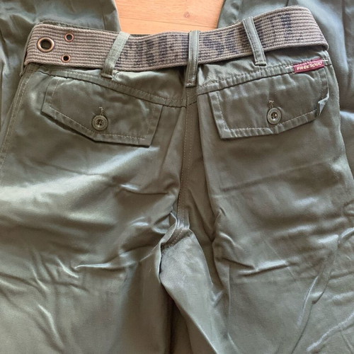 Khaki pants with belt Freesoul like new, green