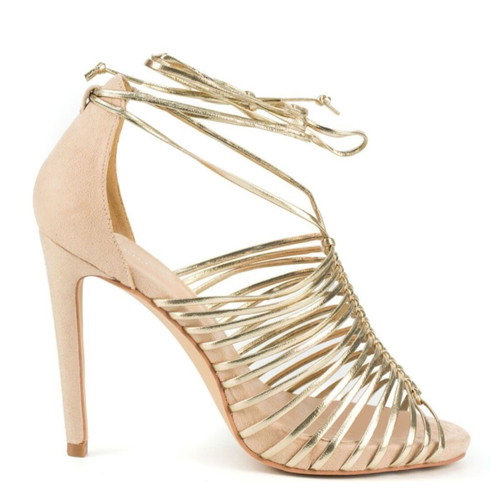 Migato sandals new, beige and gold, size 39