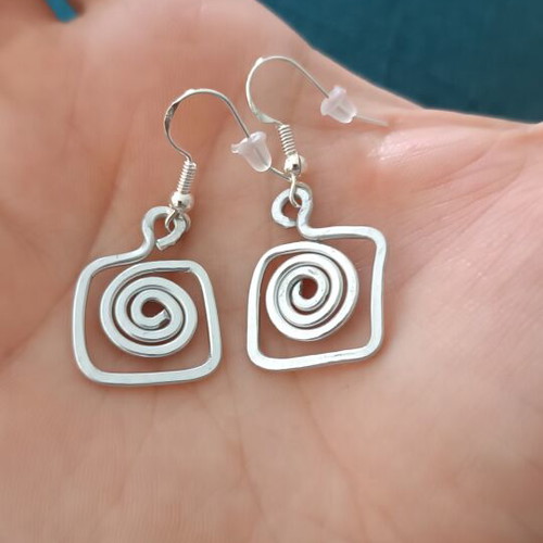 Silver Handmade Earrings from Aluminum Wire, New