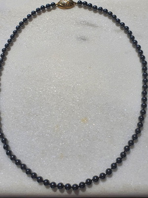 Vintage χειροποίητο κολιέ από αιματίτη με επίχρυσο ασημένιο 925 κούμπωμα μεταχειρισμένο