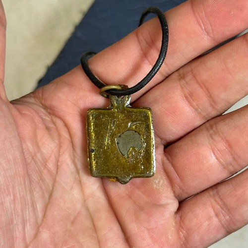 Religious pendant Virgin Mary with Christ Child vintage, used