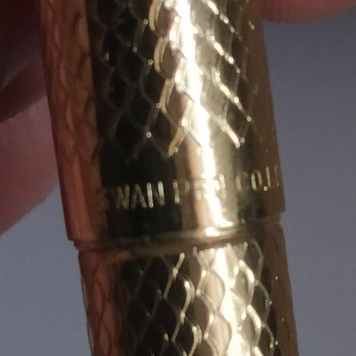 Swan Co Ltd Japan pen set new, gold plated with mechanical pencil and pen