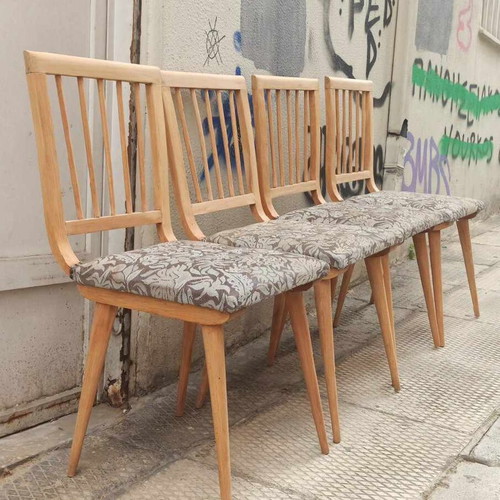 Καρέκλες τραπεζαρίας μεταχειρισμένες, πακέτο 4 τεμαχίων, δεκαετίας 60'