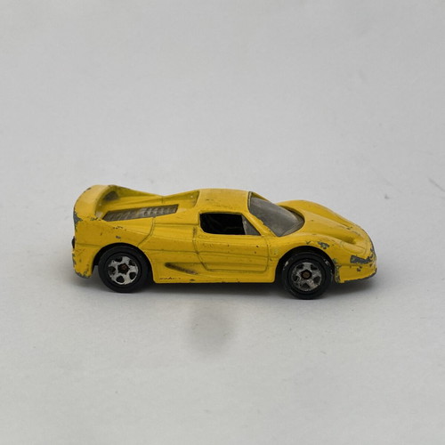 Ferrari F50 Hot Wheels toy car used, yellow, scale 1:64