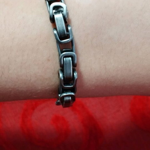 Men's steel bracelet new, gray silver