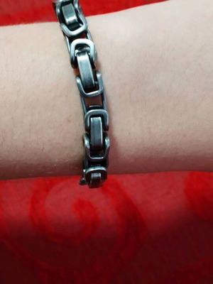 Men's steel bracelet new, gray silver