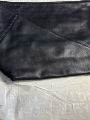 Diane von Furstenberg Black Origami Clutch Bag like new