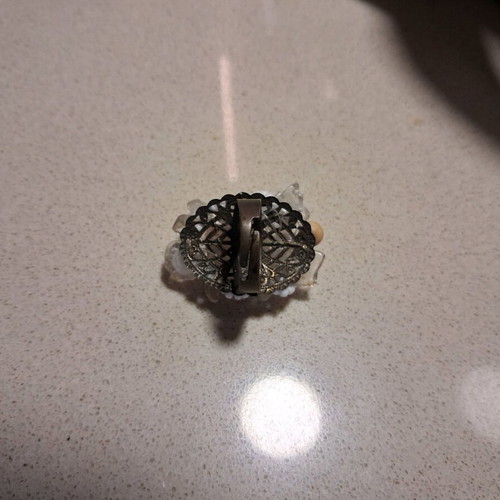 Handmade cluster rings with beads and crystals, adjustable size