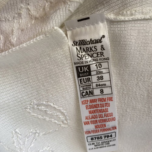 Marks & Spencer sleeveless top with embroidery and pearls like new, cotton