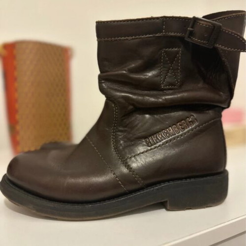 Bikkembergs leather ankle boots like new, brown, size 38