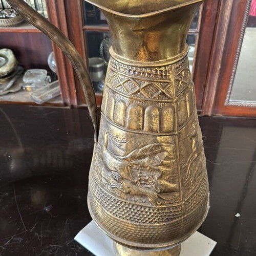 German handmade bronze decorative vase used, 60 cm height