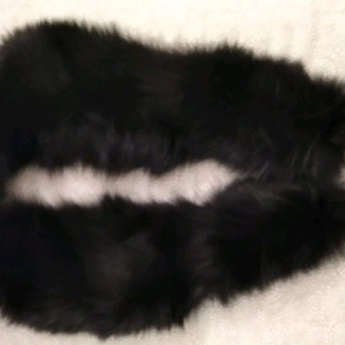 Fur collars used, black and burgundy