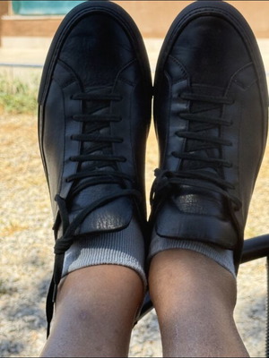 Common Projects Black Leather Sneakers EU 42 Unworn