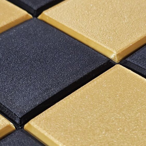 Chessboard in black and gold color, new