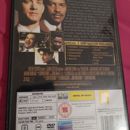 Philadelphia DVD like new, 1993 Academy Award winner