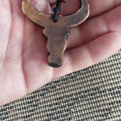 Buffalo Skull Pendant new with ethnic tribal design