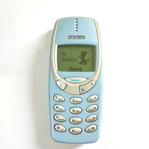 Nokia 3310 Classic Phone Turquoise used with brick buttons and charger