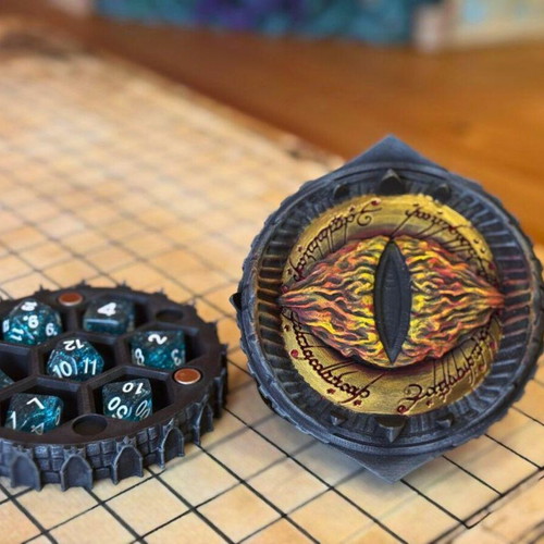 Eye of Sauron Dice Vault, 3D printed hand-painted