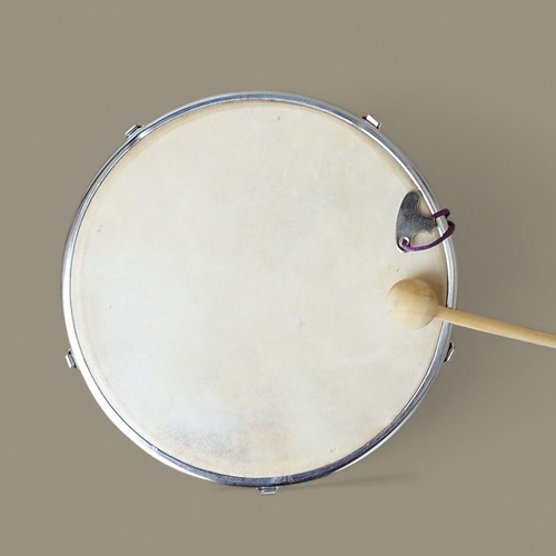 Tambourine with natural leather and key 20cm new, wood leather