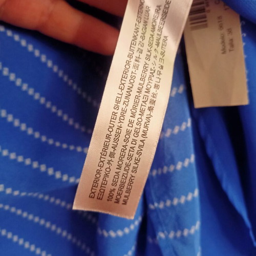 Massimo Dutti silk tunic, size 38, blue