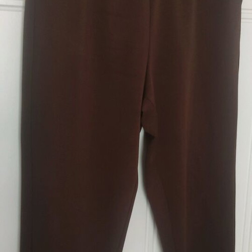S Plus Size Brown Pants New with Elastic Waist and Pockets