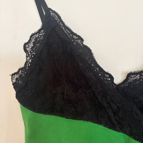 Y2K Bugs Bunny top with velvet and lace, Baby Vibes like new, green