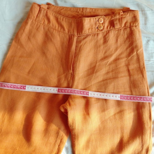 Vintage linen pants XS, like new, orange