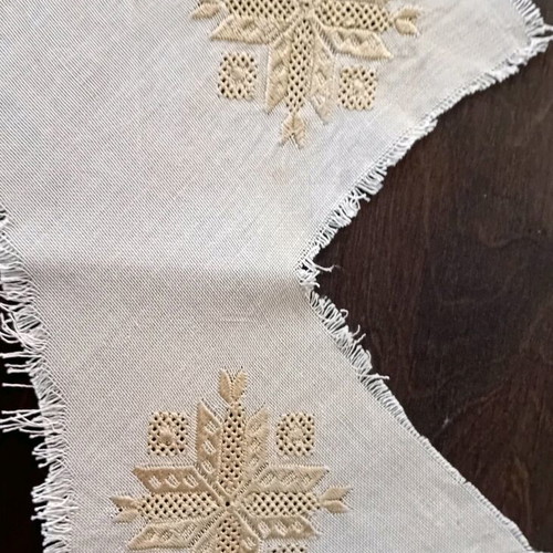 Package of four small handmade Karsanika embroideries like new