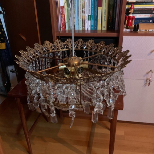 Crystal chandelier with 9 lamps like new
