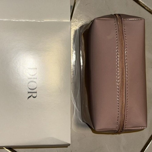 Dior make up bag, dusty pink with embossed logo