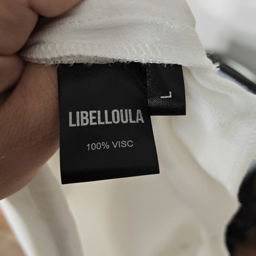 Libelloula White High-Waisted Palazzo Pants like new, Large