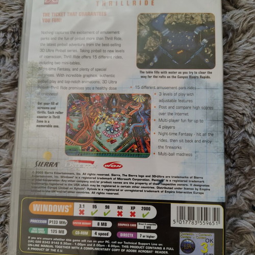 3-D Ultra Pinball Thrillride PC game new