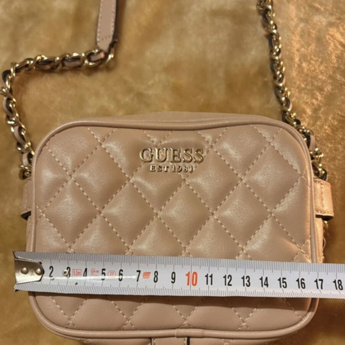Guess quilted crossbody bag like new, beige and pink