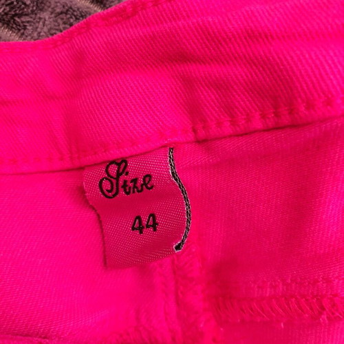 Women's pants new fuchsia elastic denim size 44