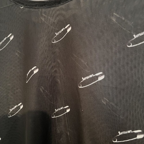 Top black transparent with safety pin design one size used